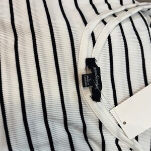 Ambiance Black and White Striped Kids Casual Dress
